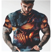CAMISA CAVEIRA JUSTICEIRO PLUS SIZE ESTAMPA SOMBRIA